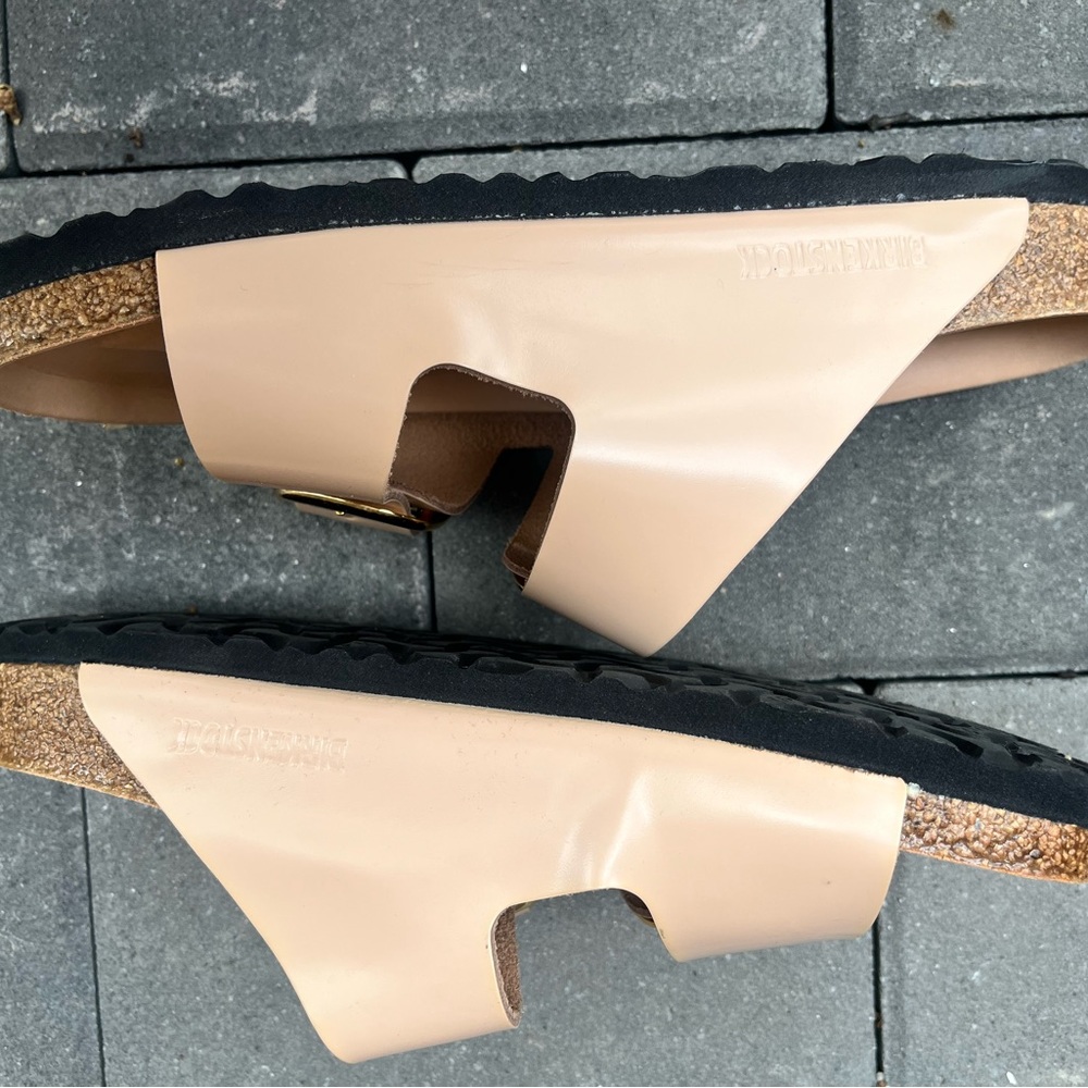 [SOLD]Birkenstock Arizona Big Buckle Staud Collection Sz 7-7.5 Sandcastle Nubuck - Picture 4 of 5
